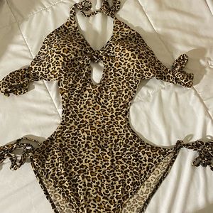 Cheetah one piece swimsuit